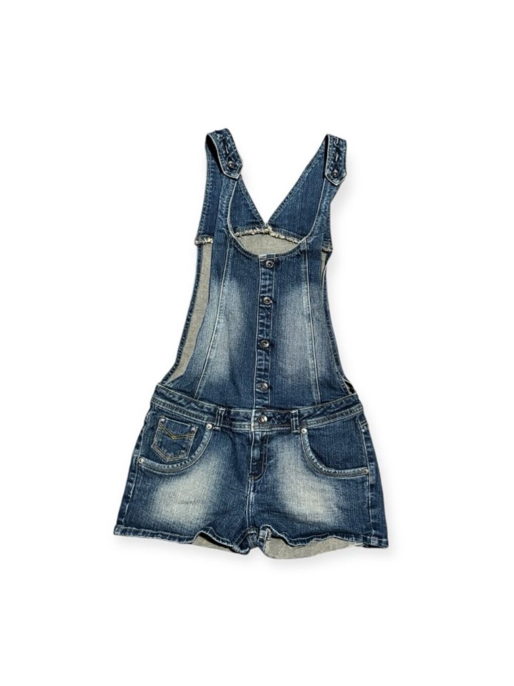 Vintage JAG Women's Size 31 Overall Jumper Denim Shorts Shortalls J7605